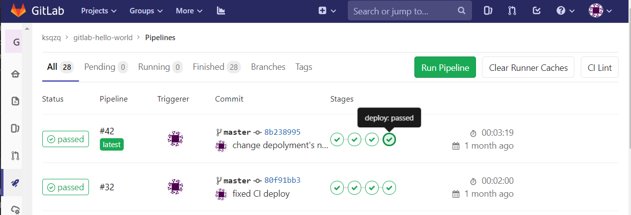 GitLab CI/CD Result OK